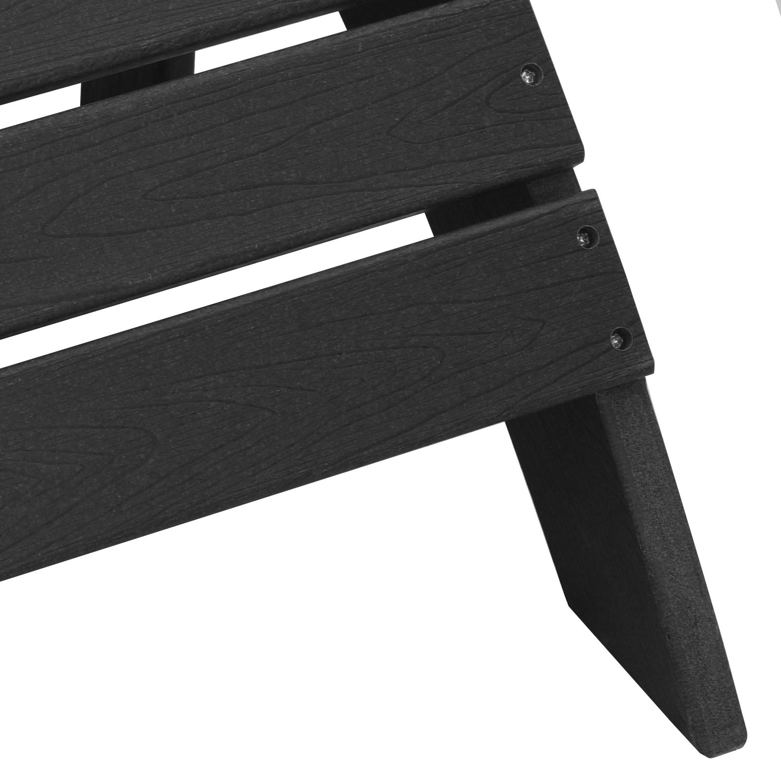 Adirondack stol med fodstøtte sort HDPE