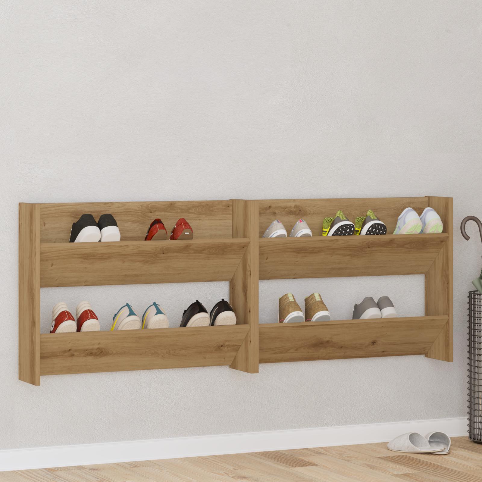 Vægsko skabe 2 stk artisan eg 60 x 18 x 60 cm Konstrueret træ