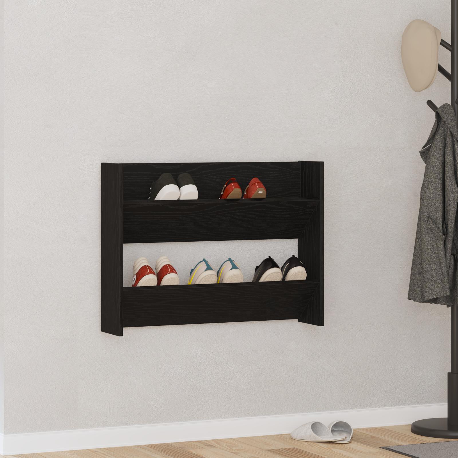 Vægsko skabe med hylde Andet Sort eg 60 x 18 x 60 cm Konstrueret træ