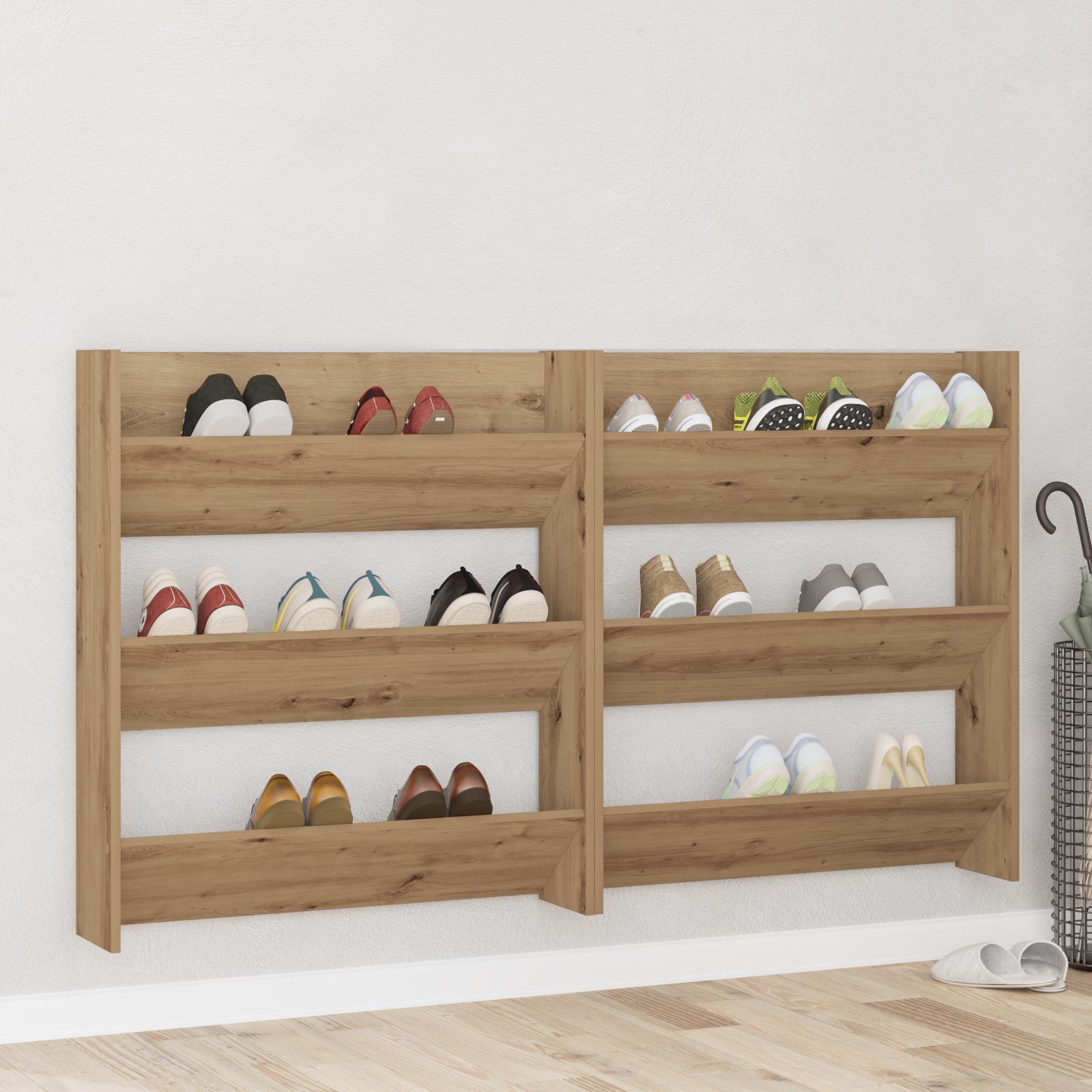 Vægsko skabe 2 stk artisan eg 60 x 18 x 60 cm Konstrueret træ