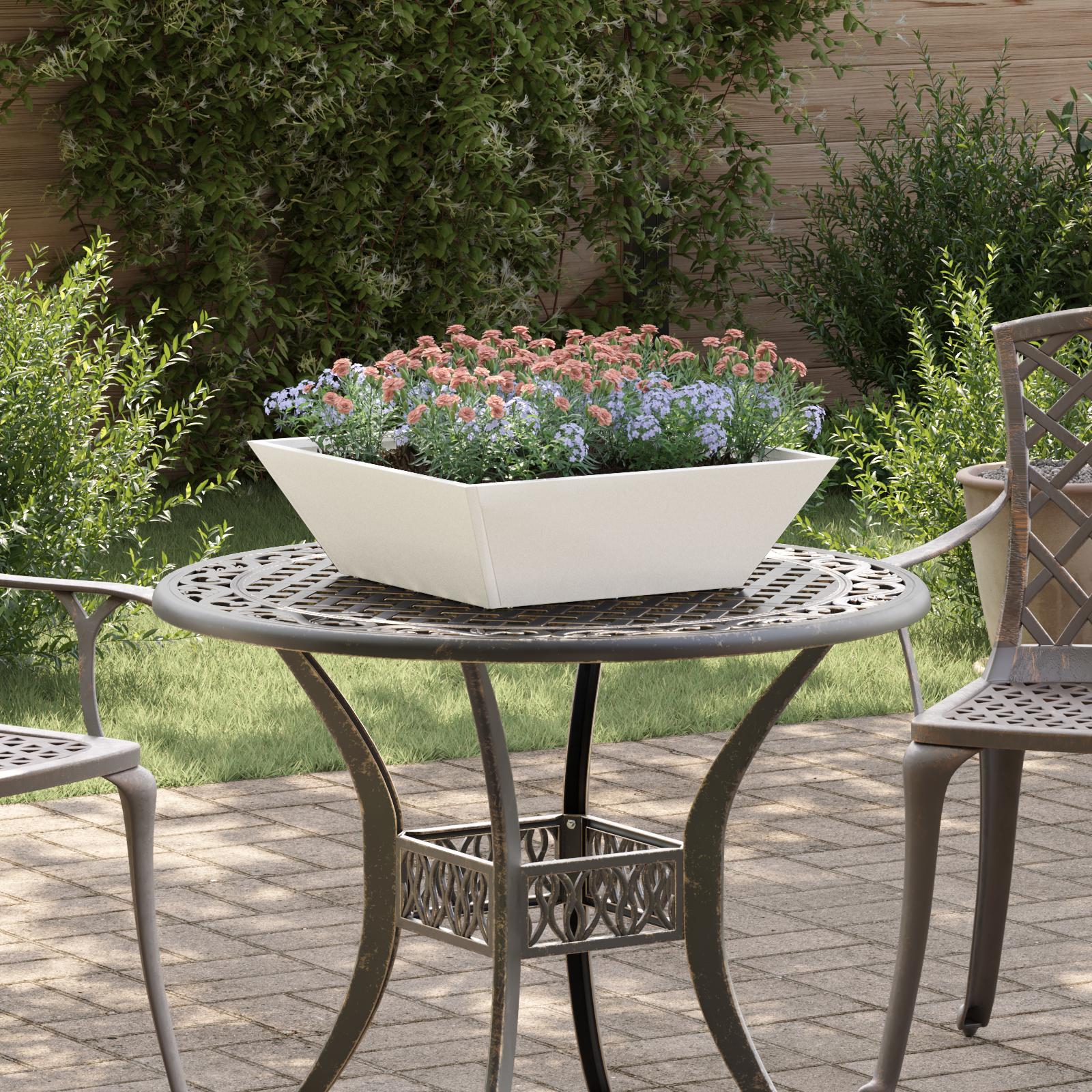 Metal Blomsterkrukke Hvid Metal Medium Plantekrukker