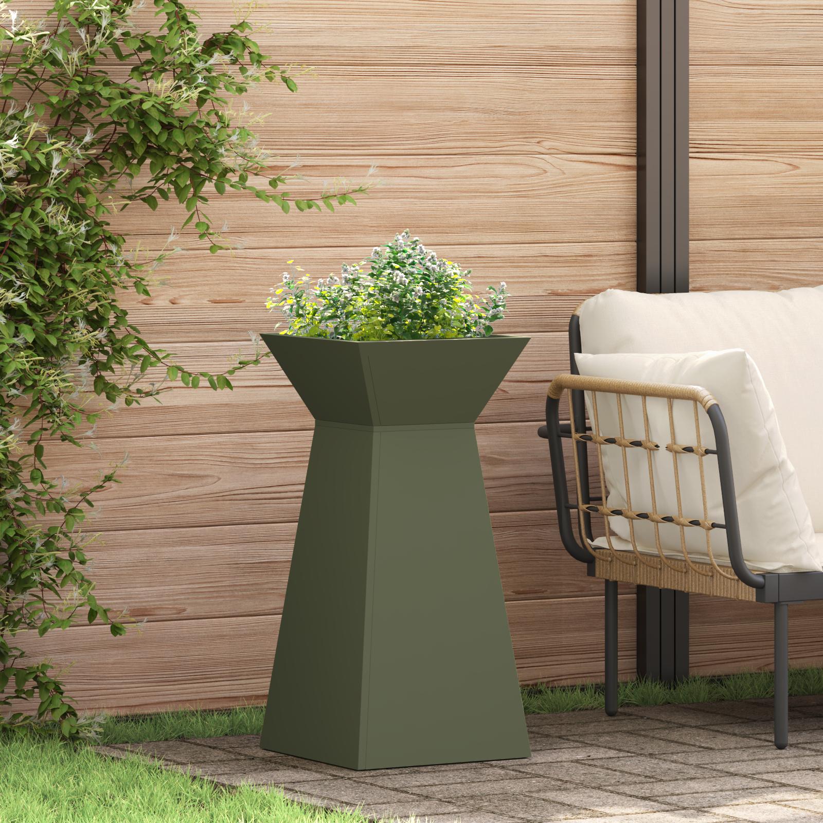 Planteholder Olivengrøn Metal 35 x 35 x 73 cm Blomsterkrukker