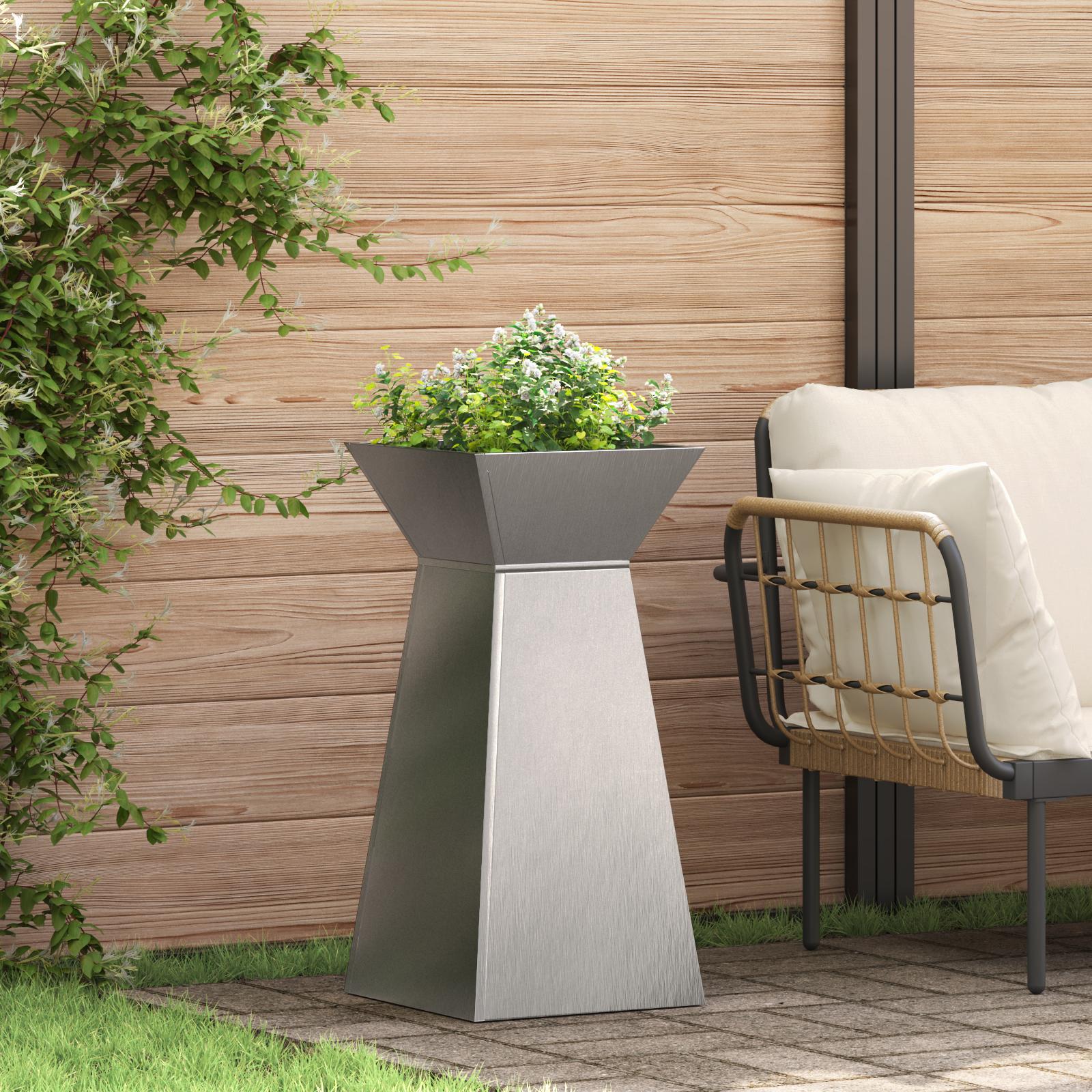 Planteholder Rustfrit stål 35 x 35 x 73 cm Dekorative indlæg