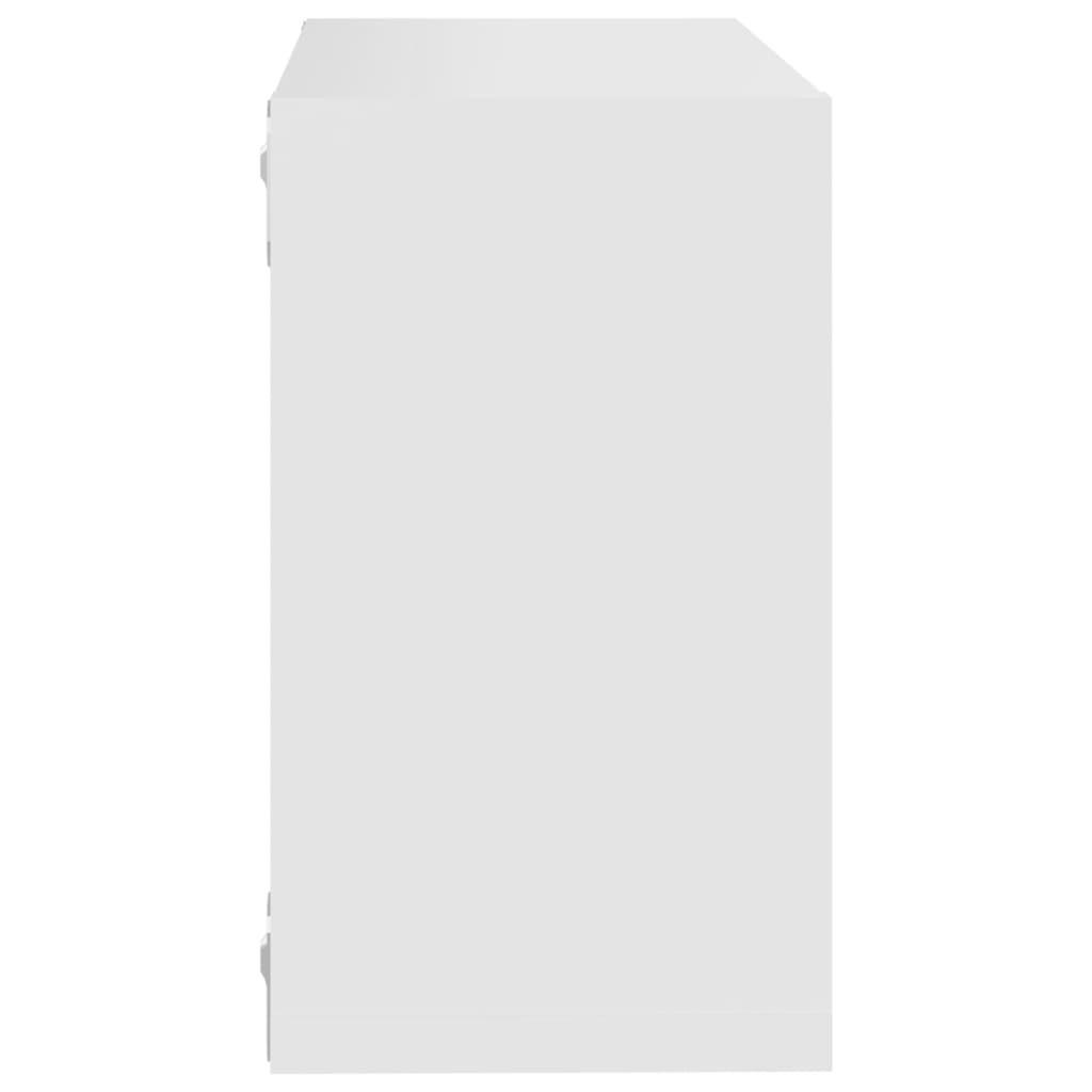 Væghylder 2 stk. 26x15x26 cm kubeformet hvid