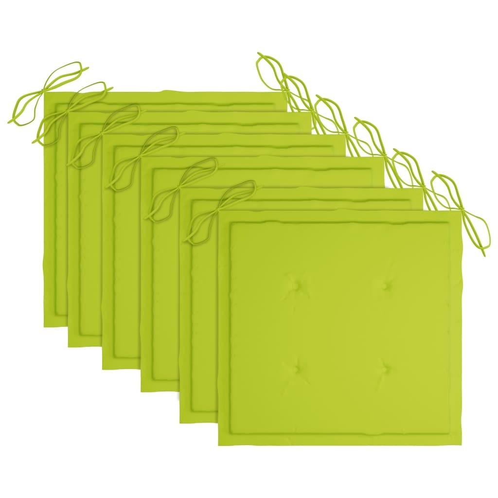 Foldbare havestole 6 stk. med hynder massivt akacietræ
