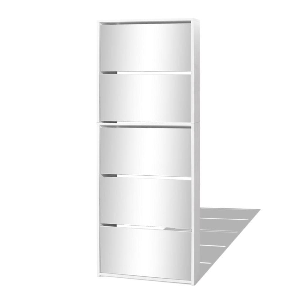Skoskab 5 rum 63x17x169,5 cm spejlhvid