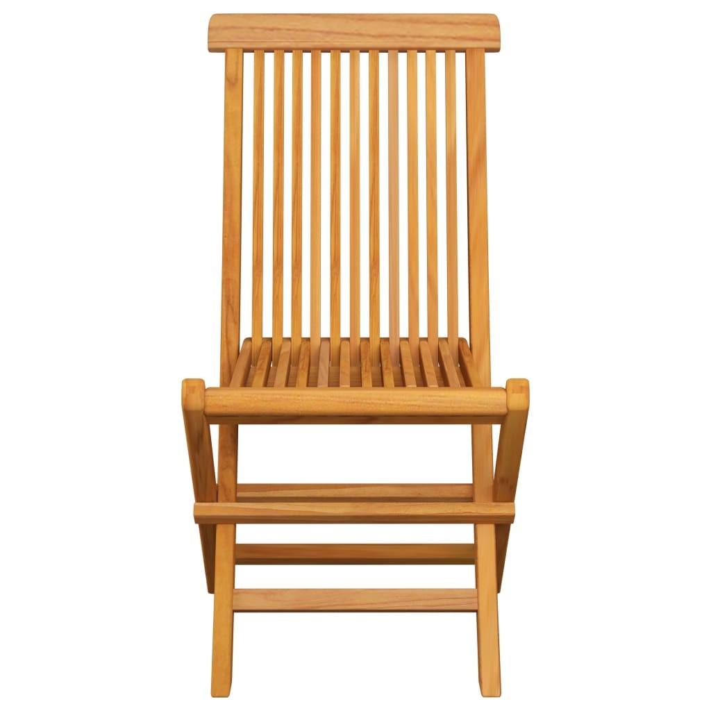 Havestole med beige hynder 4 stk. massivt teaktræ