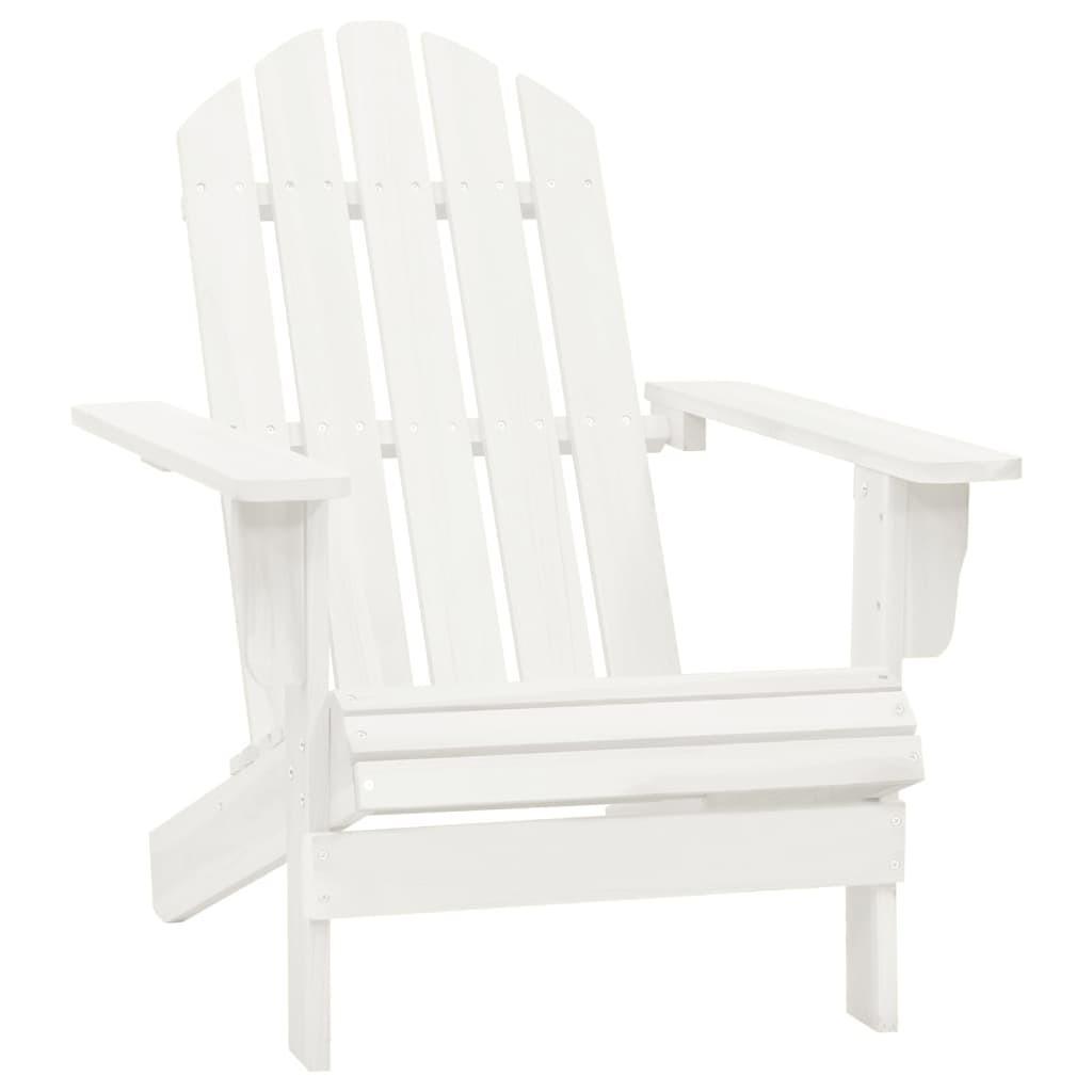Adirondack-havestol med bord massivt grantræ hvid