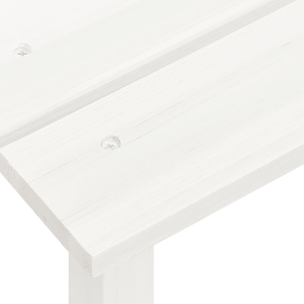 Adirondack-havestol med bord massivt grantræ hvid