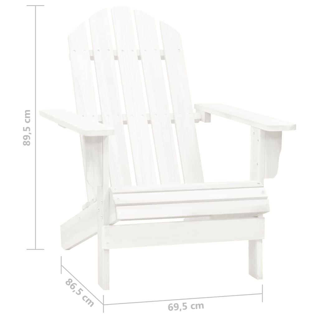 Adirondack-havestol med bord massivt grantræ hvid