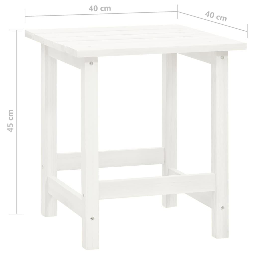 Adirondack-havestol med bord massivt grantræ hvid