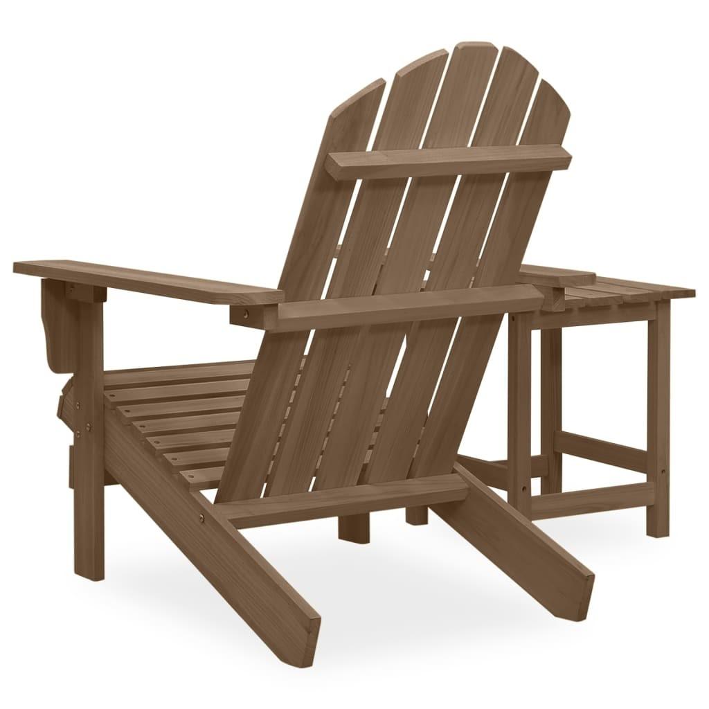 Adirondack-havestol med bord massivt grantræ brun