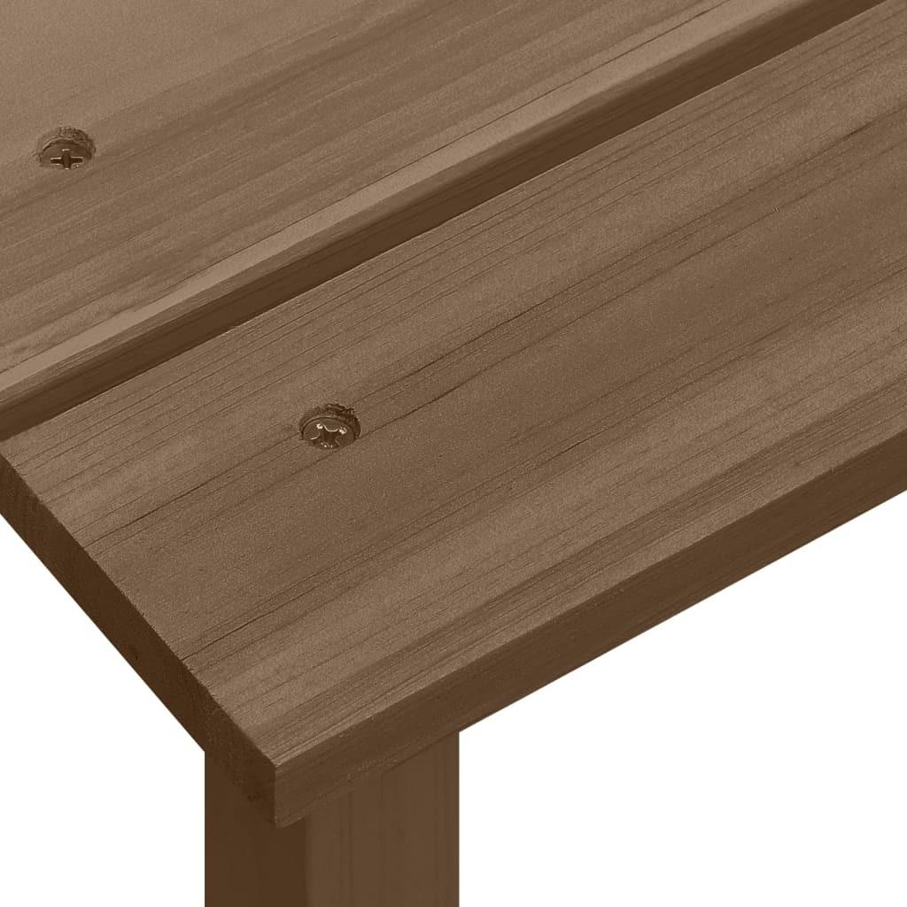 Adirondack-havestol med bord massivt grantræ brun