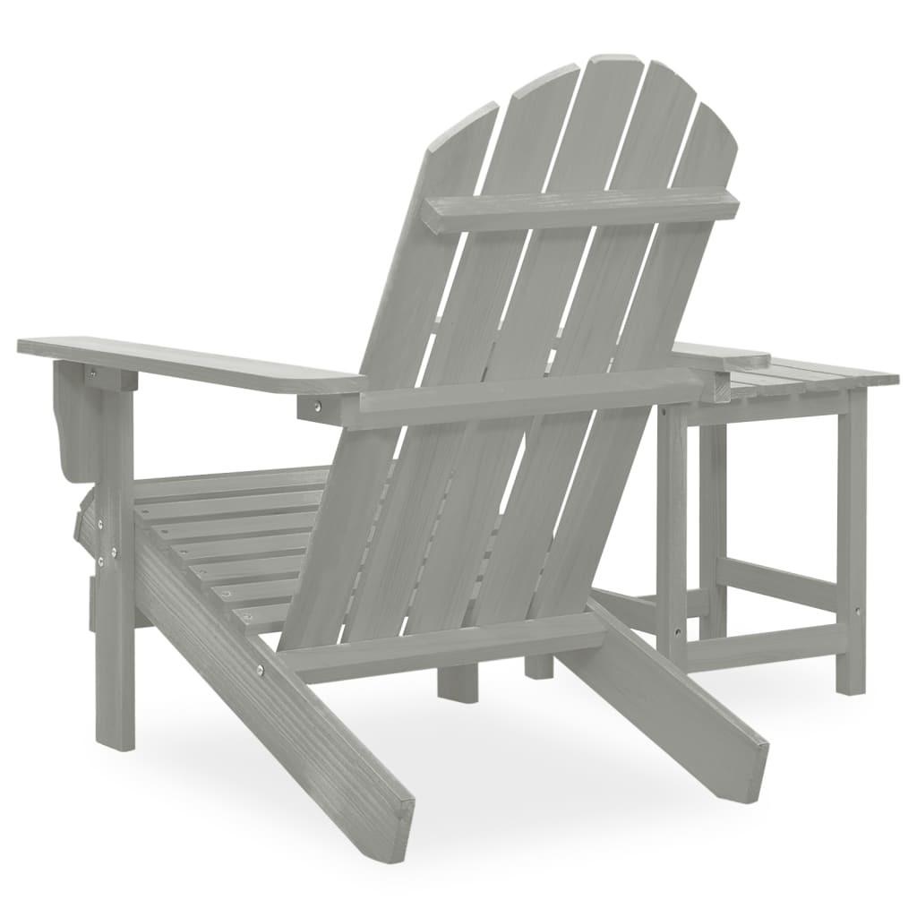Adirondack-havestol med bord massivt grantræ grå