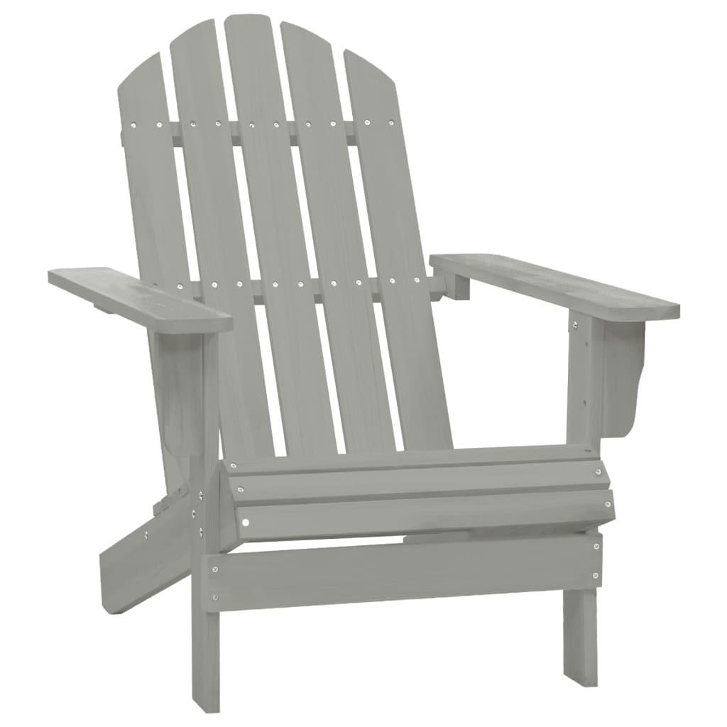 Adirondack-havestol med bord massivt grantræ grå