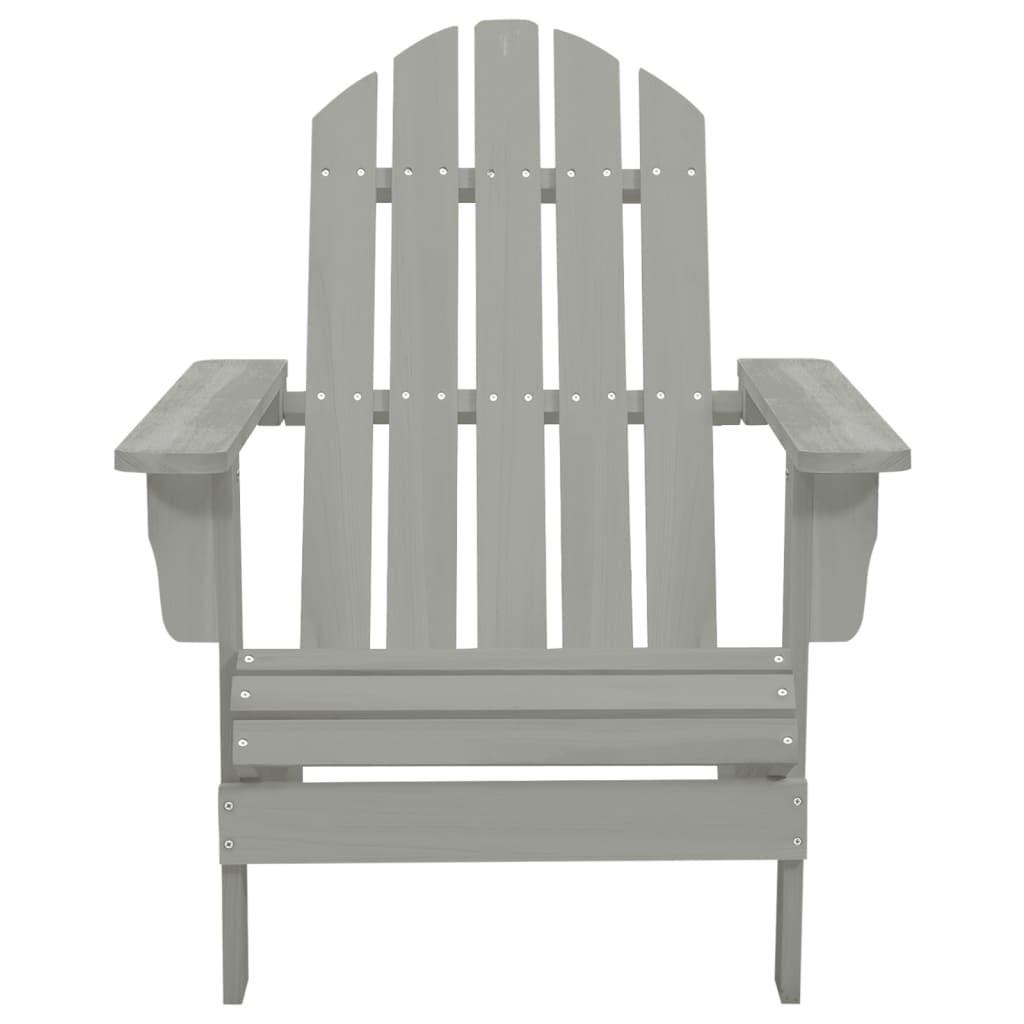 Adirondack-havestol med bord massivt grantræ grå