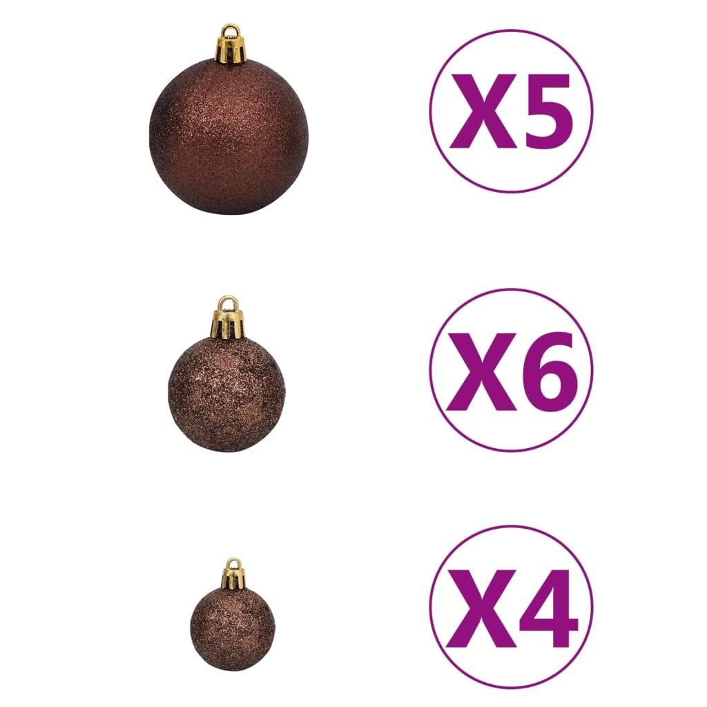 Kunstigt juletræ med lys og kuglesæt 150 cm