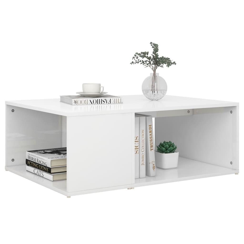 Sofabord 90x67x33 cm konstrueret træ hvid højglans