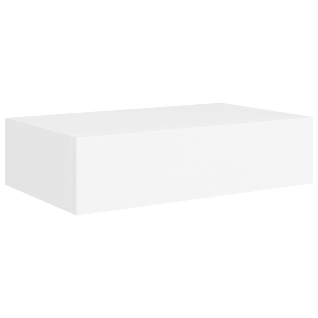 Væghylder med skuffer 2 stk. 40x23,5x10 cm MDF hvid