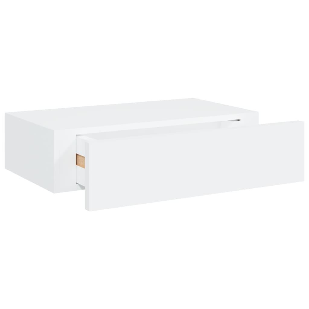 Væghylder med skuffer 2 stk. 40x23,5x10 cm MDF hvid