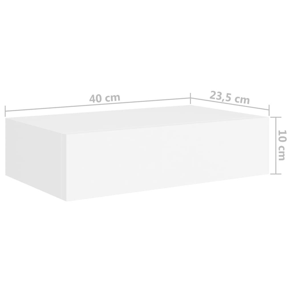 Væghylder med skuffer 2 stk. 40x23,5x10 cm MDF hvid