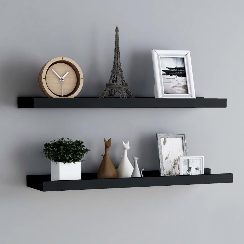 Gallerihylder 2 stk. 80x9x3 cm MDF sort