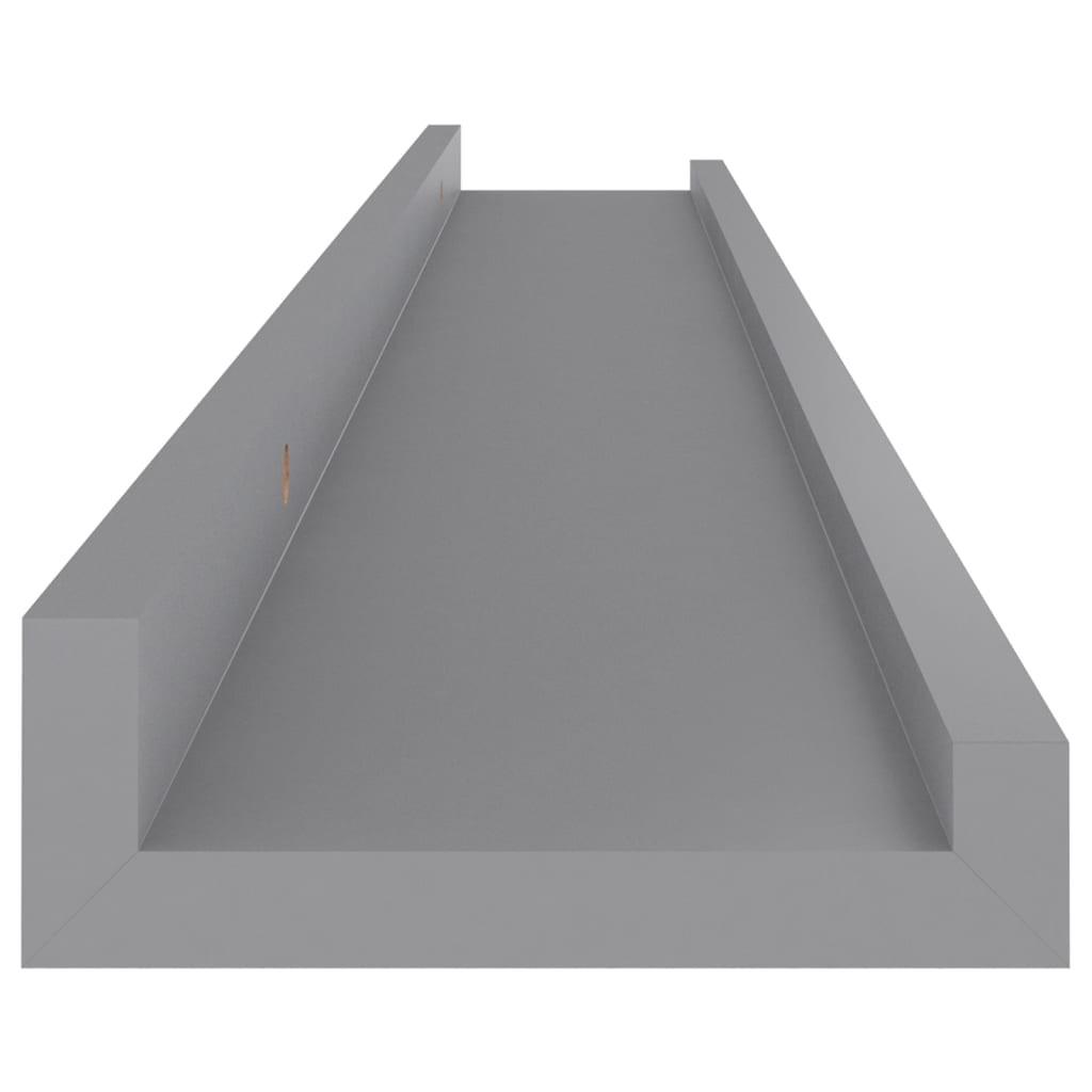 Væghylder 4 stk. 80x9x3 cm grå
