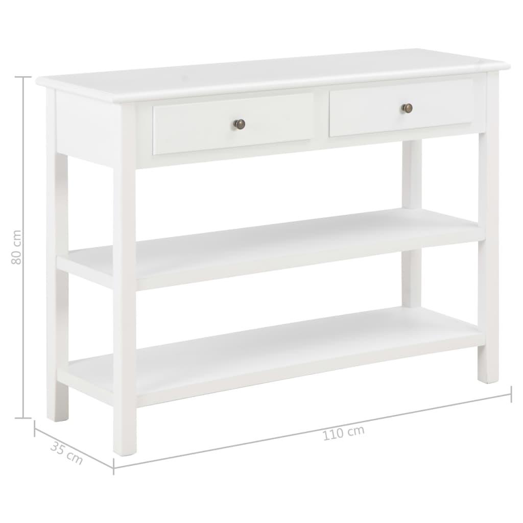 Konsolbord 110x35x80 cm MDF hvid