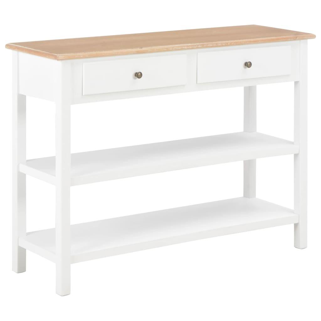 Konsolbord 110x35x80 cm MDF hvid