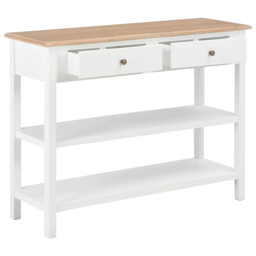 Konsolbord 110x35x80 cm MDF hvid