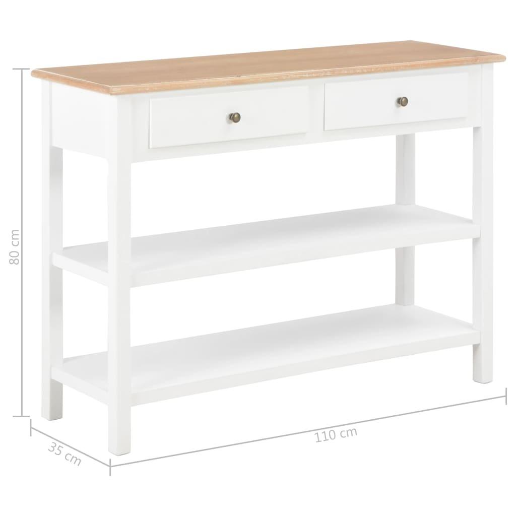 Konsolbord 110x35x80 cm MDF hvid