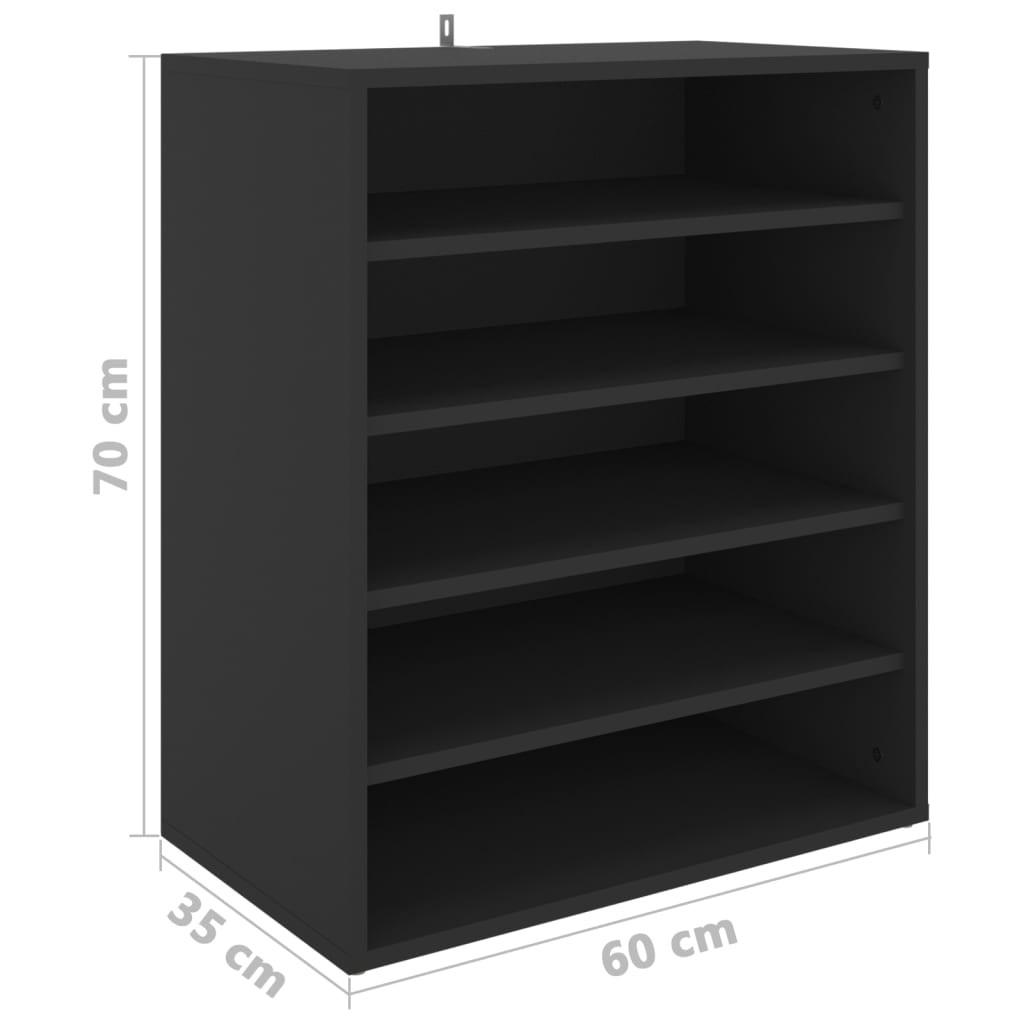 Skoreol 60x35x70 cm konstrueret træ sort