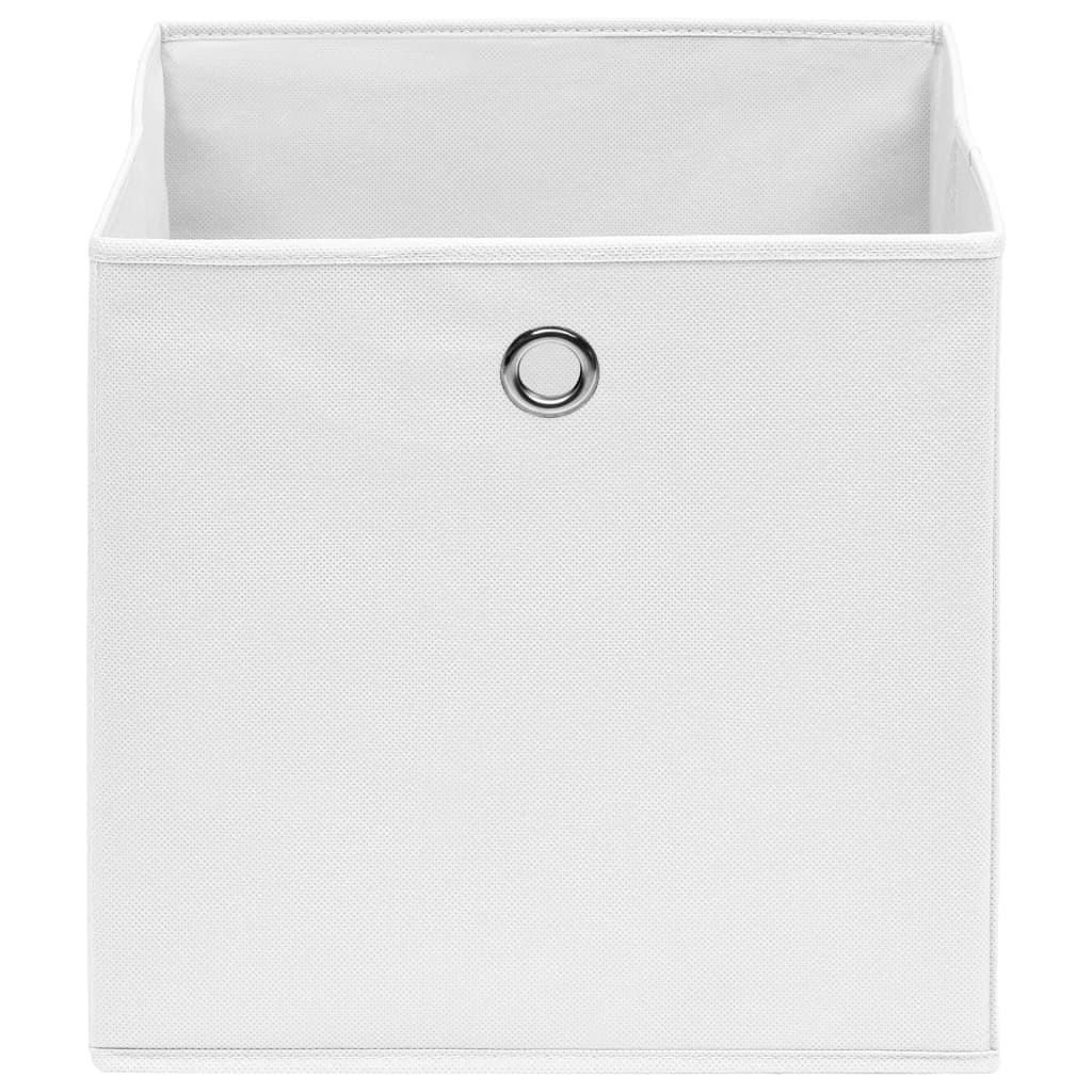 Opbevaringskasser 10 stk. ikke-vævet stof 28x28x28 cm hvid