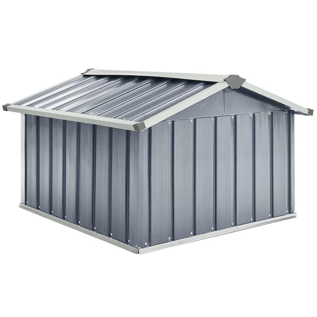 Garage til robotplæneklipper 92x97x63 cm galvaniseret stål grå