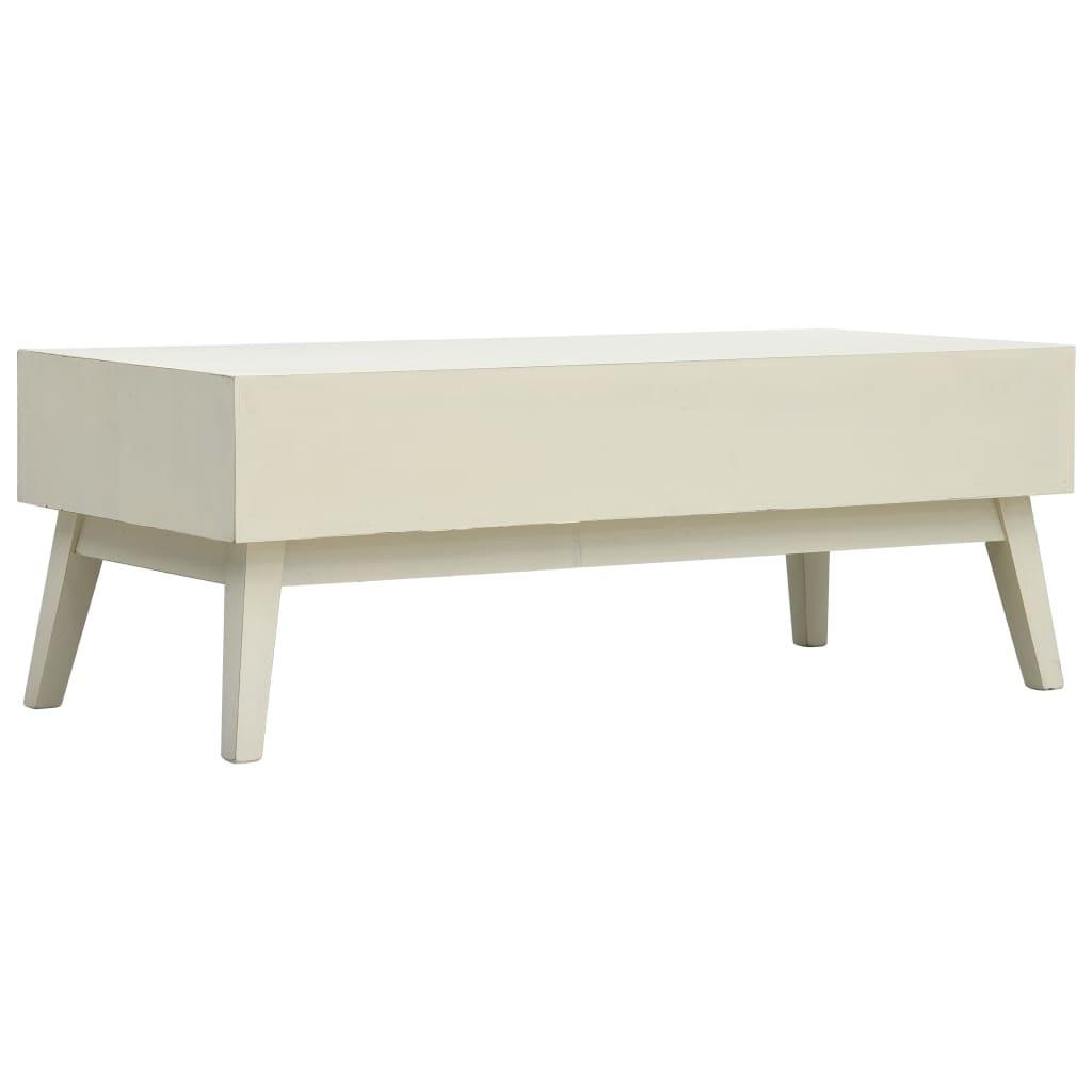 Sofabord med 2 skuffer 110 x 50 x 40 cm træ udskåret design grå