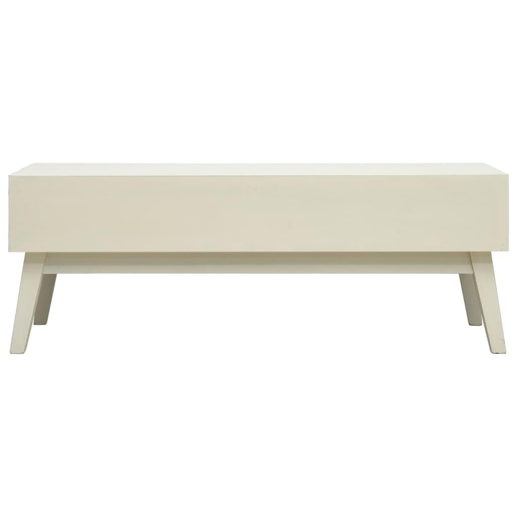 Sofabord med 2 skuffer 110 x 50 x 40 cm træ udskåret design grå