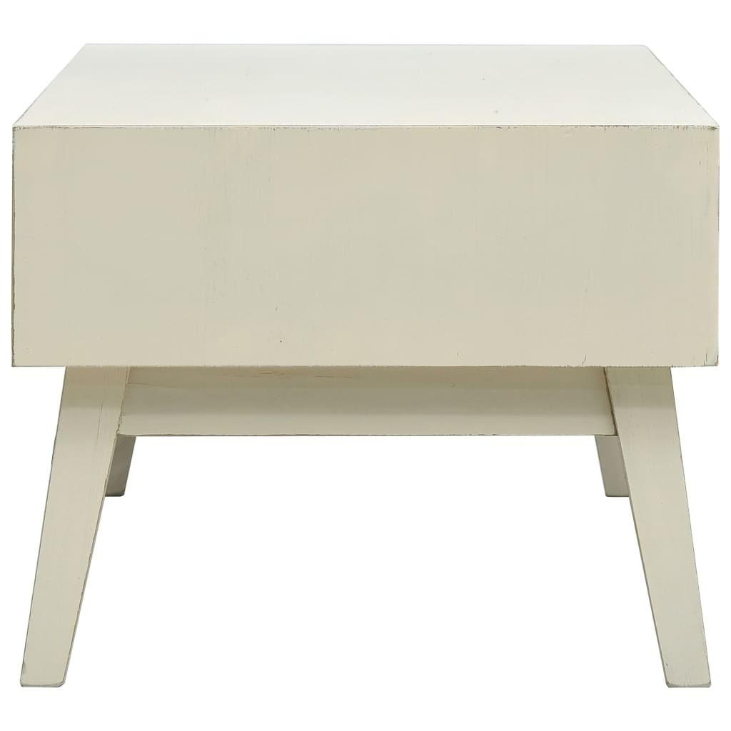 Sofabord med 2 skuffer 110 x 50 x 40 cm træ udskåret design grå