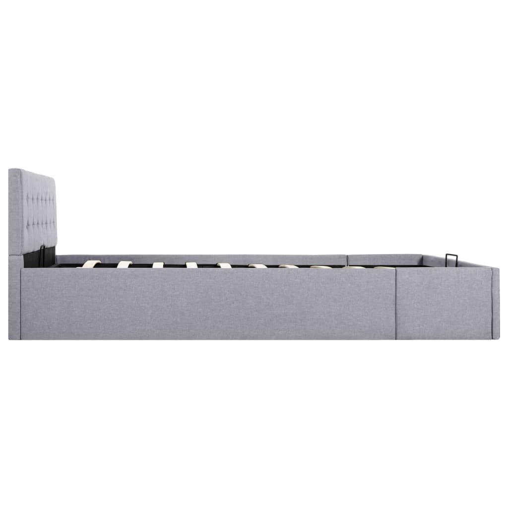 Hydraulisk opbevaringsseng 140 x 200 stof lysegrå