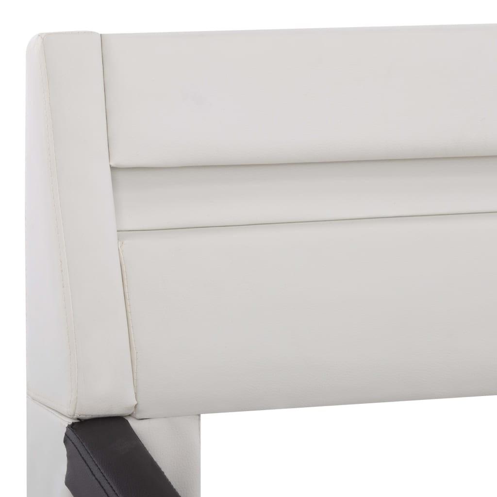 Sengestel med LED 90x200 cm kunstlæder hvid og sort