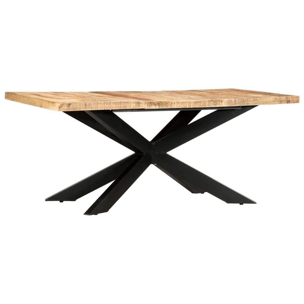 Spisebord 180 x 90 x 76 cm massivt ru mangotræ