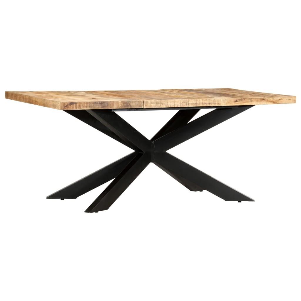 Spisebord 180 x 90 x 76 cm massivt ru mangotræ