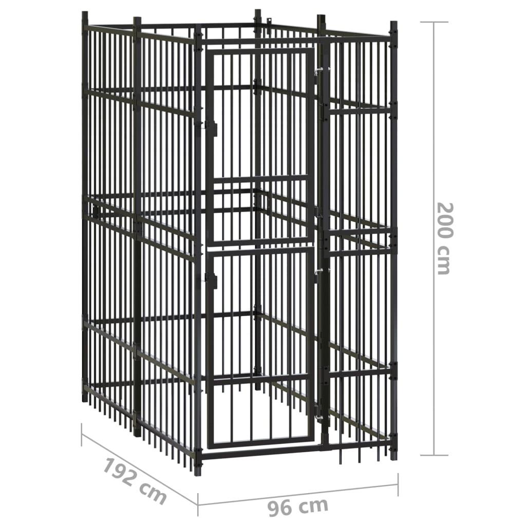 Udendørs hundebur 1,84 m² stål