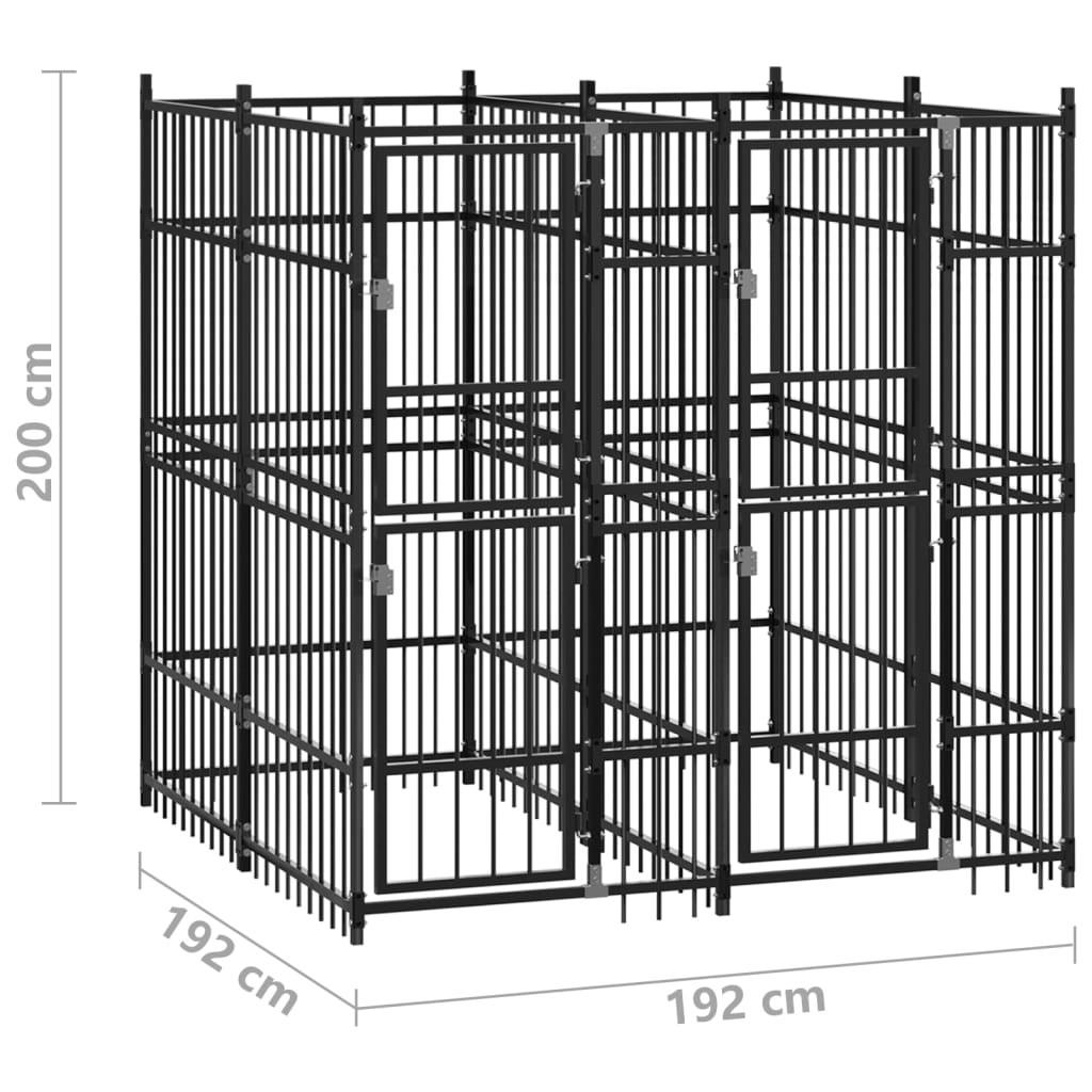 Udendørs hundeløbegård 3,69 m² stål