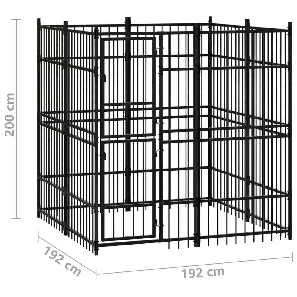 Udendørs hundeløbegård 3,69 m² stål