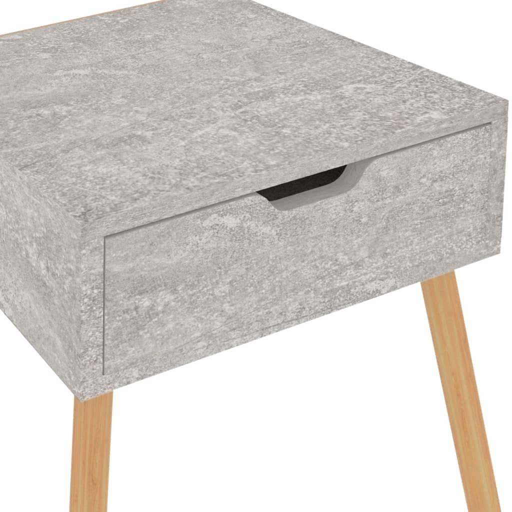 Sengebord 40x40x56 cm konstrueret træ betongrå