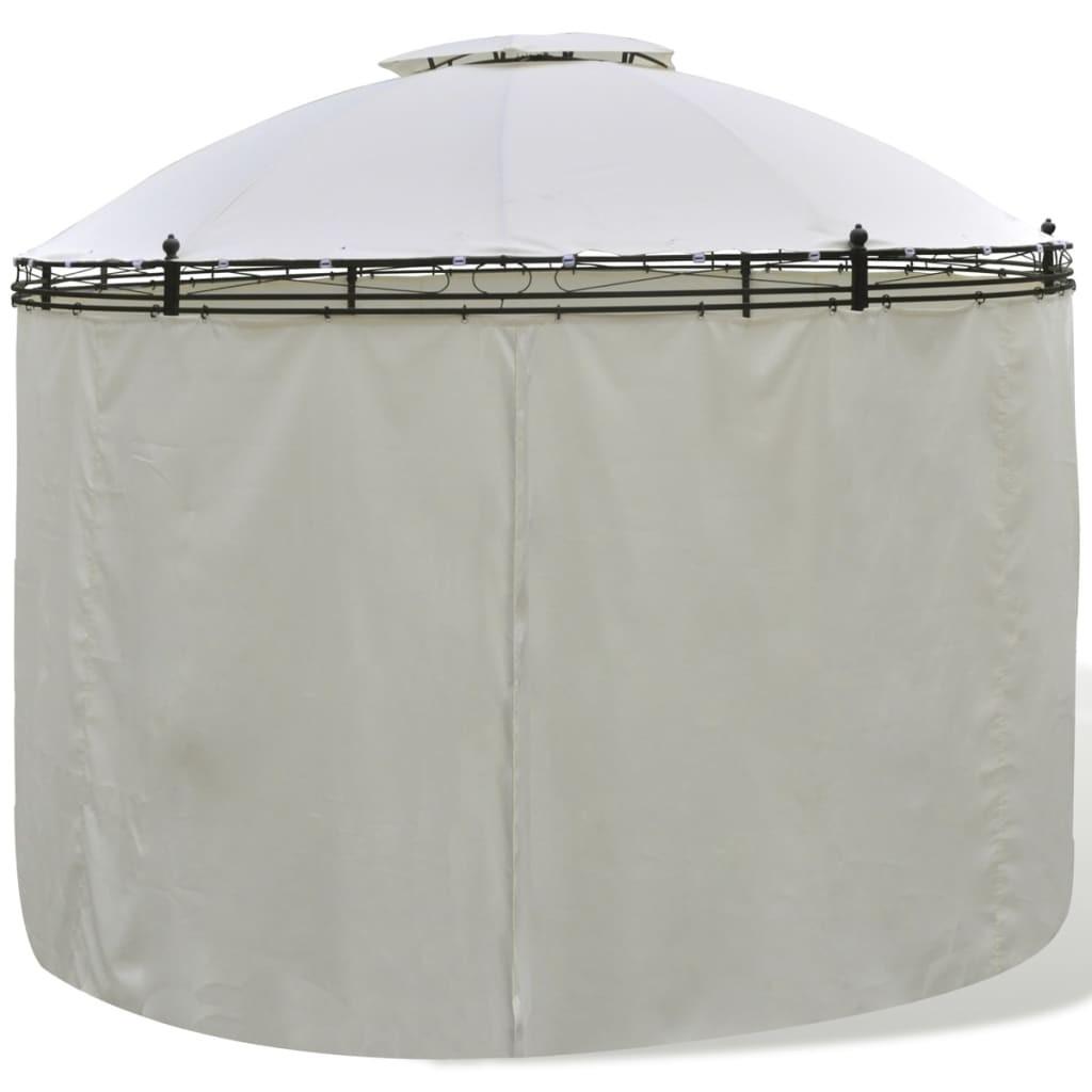 Rund pavillon med gardiner 3,5x2,7 m