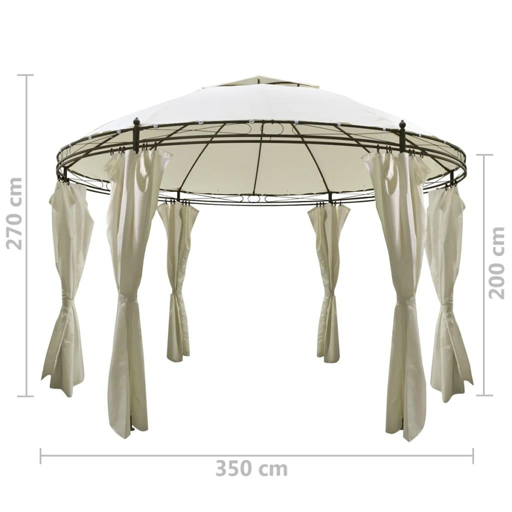 Rund pavillon med gardiner 3,5x2,7 m