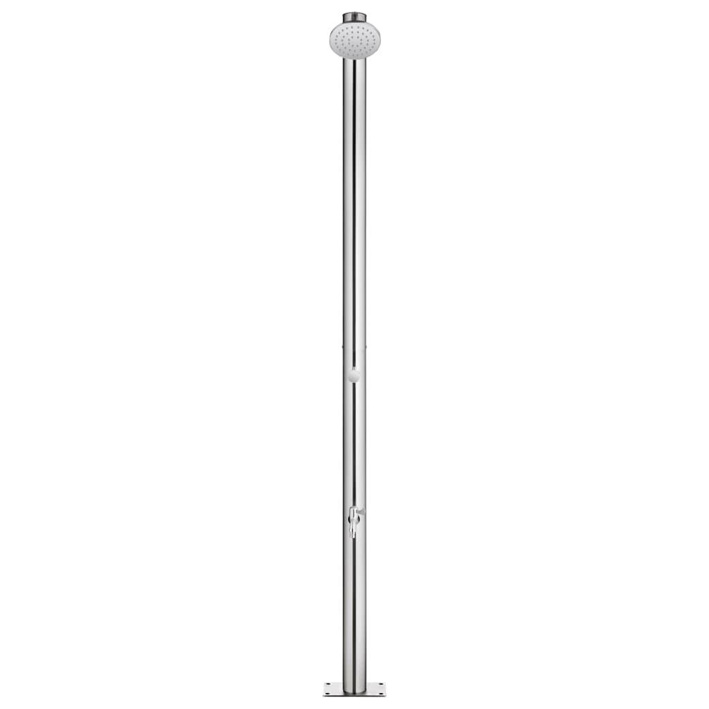 Havebruser med brun bund 220 cm rustfrit stål