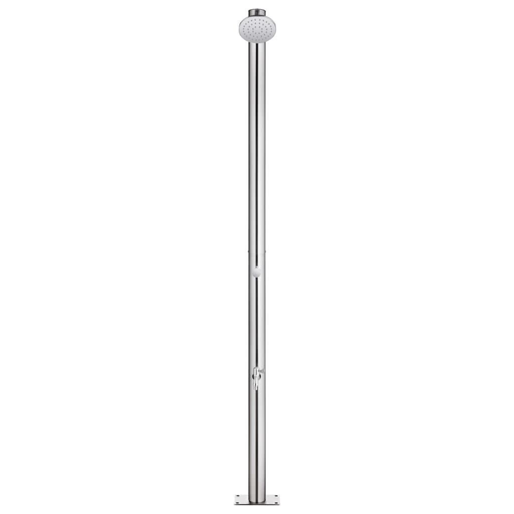 Havebruser med grå bund 220 cm rustfrit stål