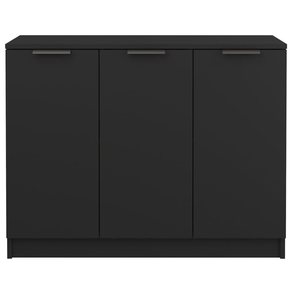 Skænk 90,5x30x70 cm konstrueret træ sort
